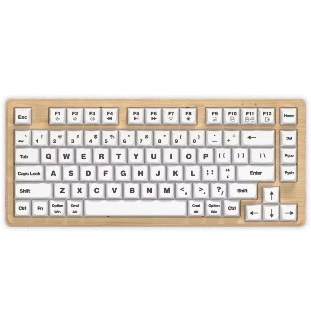 iJoy Wireless Wooden Keyboard Bluetooth Slim Rechargeable Natural Wood NEW